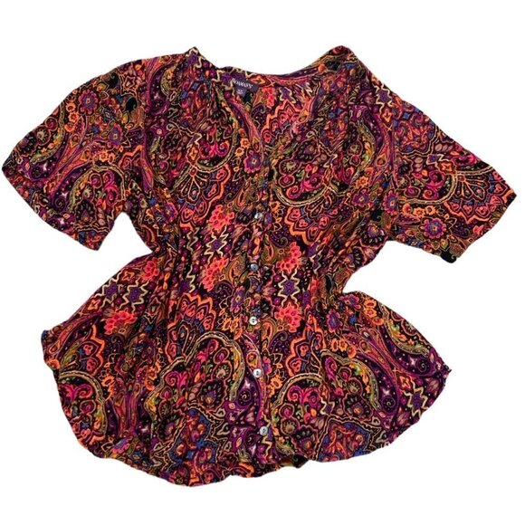 Roaman’s Short Sleeve Angelina Tunic Top Sz 26W #88J - Picture 3 of 8